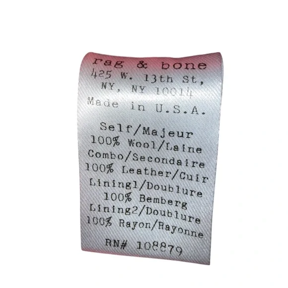 Rag & Bone 100% Wool Made in USA Quilted Lined Red Duffle Coat Women’s Large - Picture 5 of 7